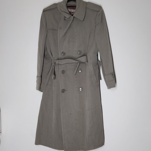 US Army Other - Vintage 50's REGULATION ARMY OVERCOAT WOOL Genuine US Military Taupe Size 40R